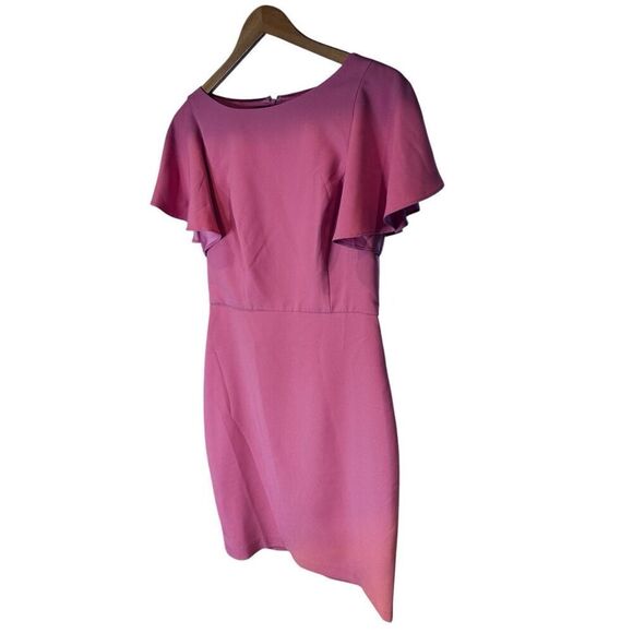White House black market mauve flutter sleeve sheath dress sz 4 - Picture 2 of 7
